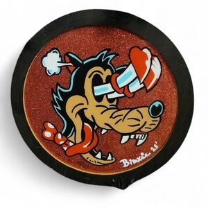 Playful Canine Wall Art in Red and Black